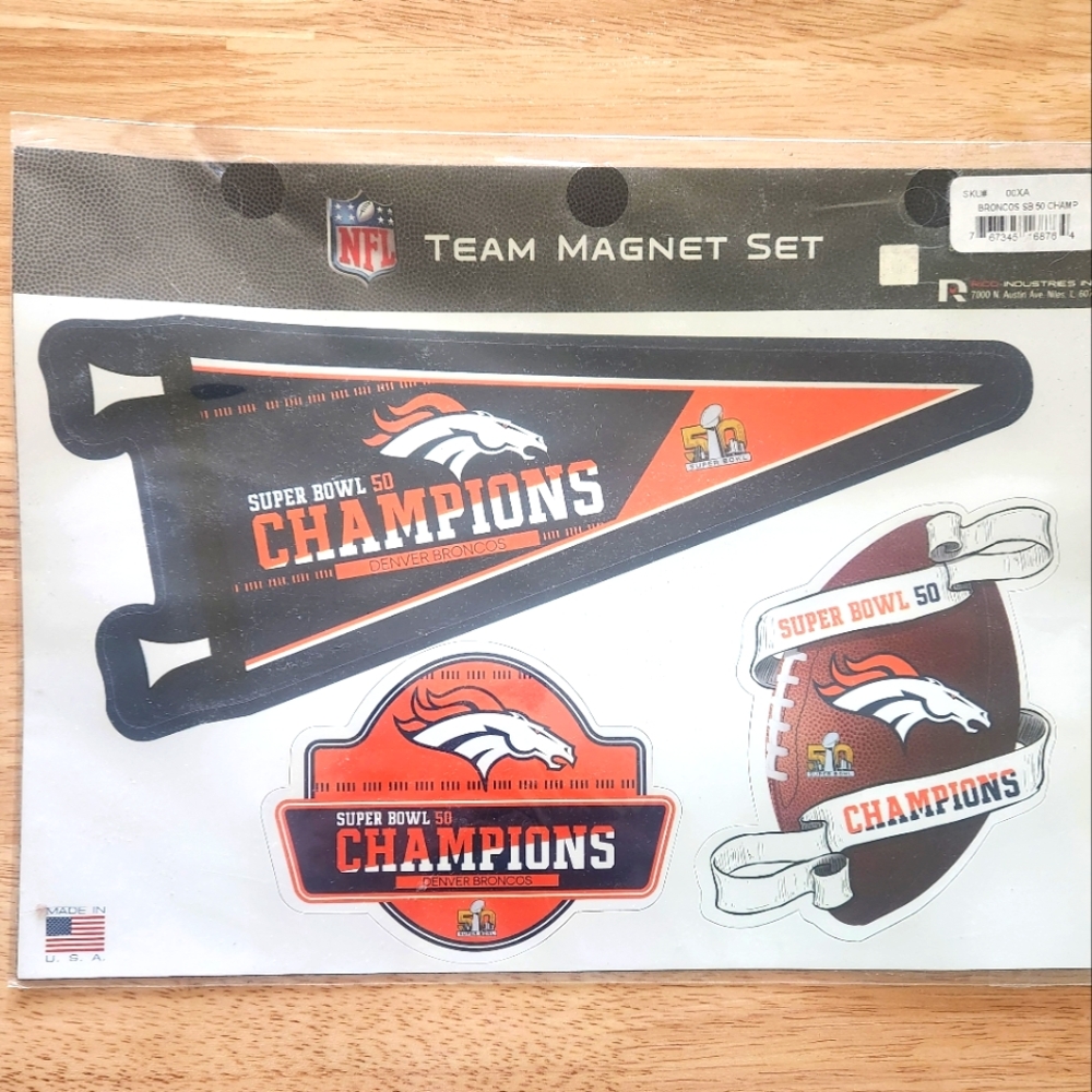 Denver Broncos Super Bowl 50 Champions Magnet Set
